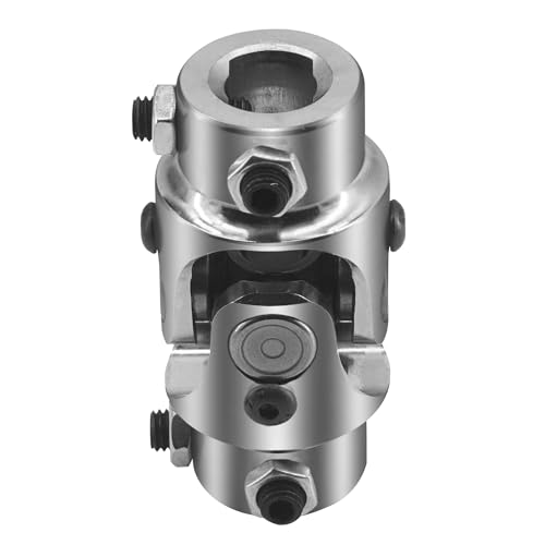 RABROPAR 3/4 DD X 3/4 DD Steering Shaft Universal U Joint Coupling, Powder Coated Universal Steering Shaft Coupler Chrome Steel, 3/4" DD to 3/4" DD Single Steering Shaft Joint