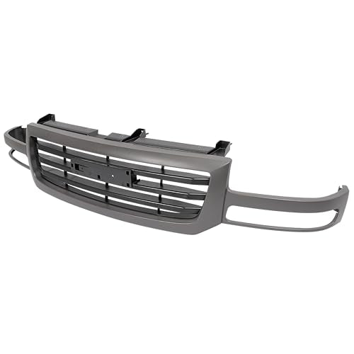 JMTAAT Grill Compatible with 2003-2006 GMC Sierra 1500|2007 GMC Sierra 1500 Classic|2003-2004 GMC Sierra 2500 Replacement for 19130790 GM1200476 Front Bumper Textured Grille Gray+Black Plastic(ABS)