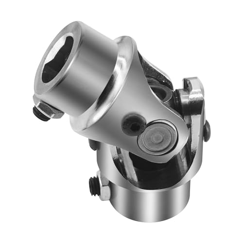 RABROPAR 3/4 DD X 3/4 DD Steering Shaft Universal U Joint Coupling, Powder Coated Universal Steering Shaft Coupler Chrome Steel, 3/4" DD to 3/4" DD Single Steering Shaft Joint