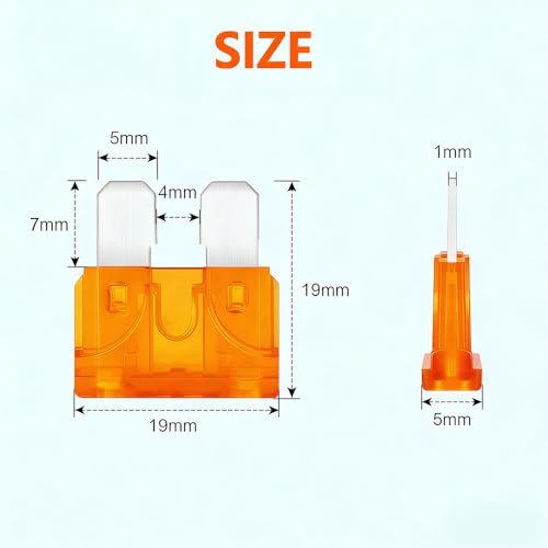 (80Pcs) 5 Amp Standard Fuse, 5A Car Blade Fuses for Car/RV/Truck/SUV/Motorcycle/Boat