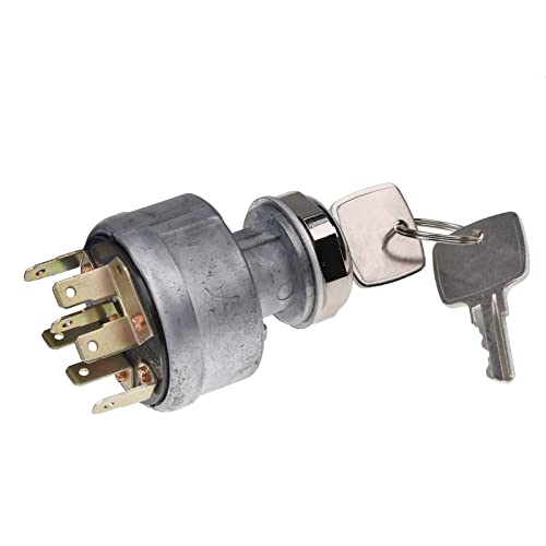Solarhome AT195301 Ignition Switch with 2 keys Compatible with John Deere 250 2350 2355 2440 2520 2550 2555 210C 210K 210LE 210LJ 300D 310C 310D 540E 544E 544G 550B 608 610C