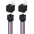Gebildet 2pcs 12V 40A 4 Pin SPST Car Relay Harness JD1912, 12AWG Harness Sockets with Built-in Diode for Automotive Truck Van Boat Motorcycle