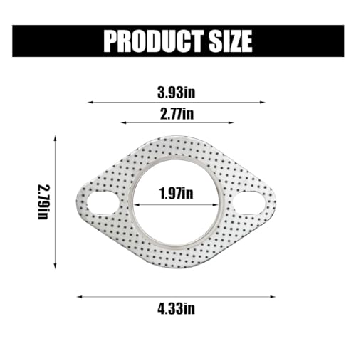 JOYCOURT 2PCS 2-Bolt 2-Inch Car Exhaust Flange Gasket, Ultra Seal Gasket