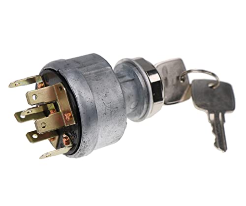 Solarhome AT195301 Ignition Switch with 2 keys Compatible with John Deere 250 2350 2355 2440 2520 2550 2555 210C 210K 210LE 210LJ 300D 310C 310D 540E 544E 544G 550B 608 610C