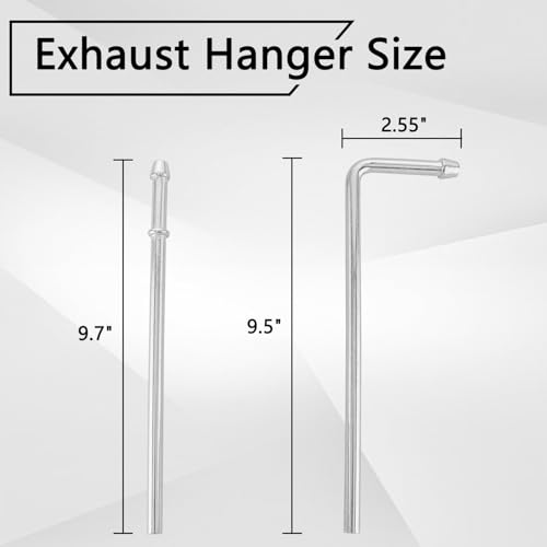 HNeekyr 4 Pcs Exhaust Hanger Weld On 2 Pcs 90 Degree Bent 9.5" Long 2 Pcs Straight 9.7" Long Universal Exhaust Hanger Rods
