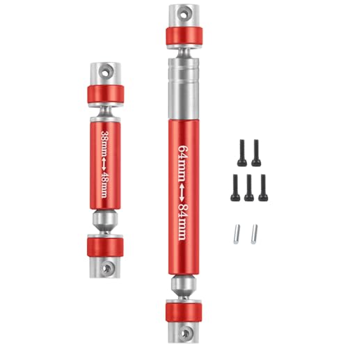 RCLIONS Steel RC Drive Shaft CVD 38+64mm Upgrade for 1/24th AXIAL SCX24 Gladiator AXI00005 RC Crawler Car Parts (Red)