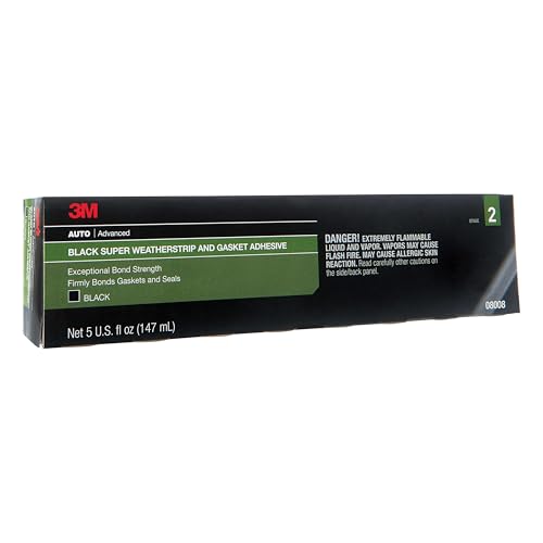 3M Black Super Weatherstrip and Gasket Adhesive, 08008, 5 fl oz, 1 Per Pack