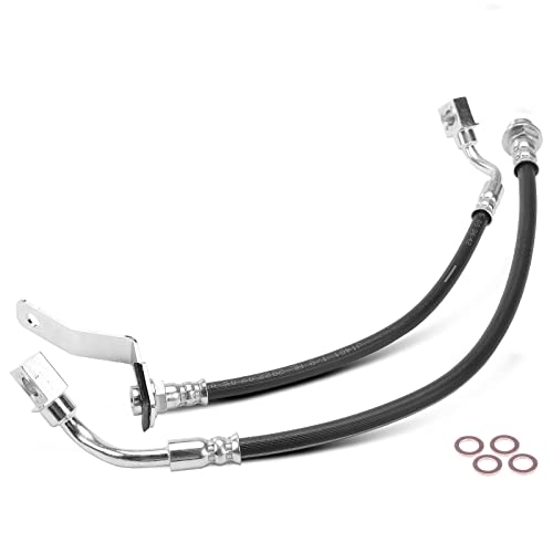 A-Premium Rear Driver and Passenger Brake Hydraulic Hose Compatible with Select Chevy and GMC Models - Silverado 1500 1999-2001/2004, Sierra 1500 1999-2001/2004 - Replace# 15884694(Pack of 2)