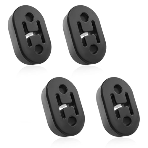 Ohleats 4 PCS Car Rubber Exhaust Hanger, Heavy Duty Auto Exhaust Muffler Insulator Bushing, High Density Bracket Hanger with 2 Holes 0.47 Inch (12mm), Universal Car Accessories (Black)