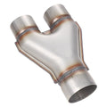 LCGP Stainless Steel Y Pipe 3 Inch ID Single to 2.5 Inch ID Dual Stamped Exhaust Adapter Connector