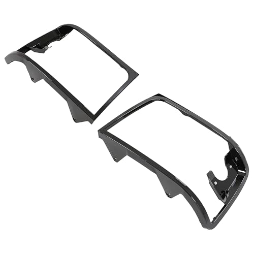 KUAFU 3Pcs Grille & Headlight Bezel Compatible with 1992-1997 Ford Bronco F-150 F-250 F-350 HD Replacement for FO1200172 FO2512131 FO2513135 Front Bumper Grill ABS Plastic Black