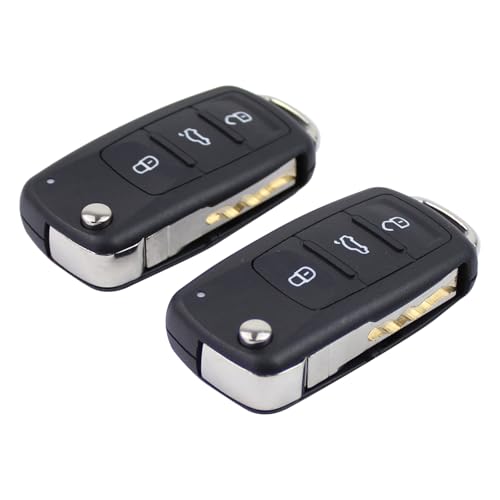 DriveFix Ignition Switch Door Lock Cylinders for VW Tiguan 2012-2017 Passat 2012-2019 Jetta 2006-2018 GTI Golf 2011-2018 Eos 2012-2016 for Audi Q3 2015-2018 w/ 48-Chip 433 Frequency Remote Key