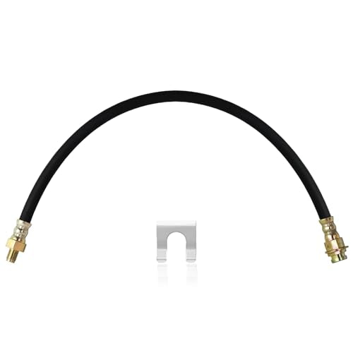 MuRealy Premium 18-Inch Rubber Brake Hose - Flexible Brake Line, 3/8"-24 External Thread to 3/8"-24 Internal Thread, High Strength and Easy to Install Hydraulic Hose