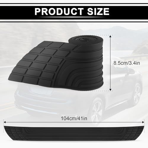 SINGARO Car Rear Bumper Protector, 42inch x3.4inch Car/SUV Universal Rubber Anti-Scratch Trunk Exterior Accessories