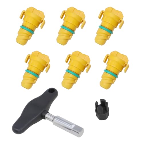 Oil Drain Plug 8 Pack Compatible with Ford F150 Mustang Bronco Edge Lincoln Explorer 2.7, 3.0, 3.5, 5.0 KX6Z6730B KX6Z-6730-B FT4Z-6730-A BC3Z-6730-A with Oil Drain Plug Removal Tool and Adapter