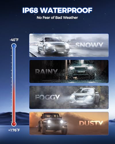 Marsauto M1C H11 LED Fog Light Bulbs, 30000LM 6000K Cool White, Compatible with H8/H9/H16, Fanless Passive Cooling, Ultra Quiet Plug and Play Fog Light, Pack of 2