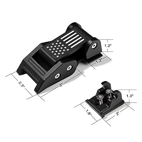 Seven Sparta Hood Latches Aluminum Hood Catch Compatible with Jeep Wrangler JK/JKU 2007-2017, JL/JLU 2018-2022 & Jeep Gladiator 2020-2022, 1 Pair (American Flag)