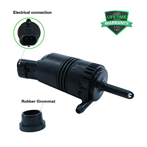 tostmolt 2pcs 12V Front+Rear Windshield Washer Fluid Pump Motor w/Grommet Fit Astro Safari Trailblazer Envoy Suburban Yukon Tahoe Escalade Acadia Typhoon S15 Jimmy S10 Blazer Traverse Caprice & Multi