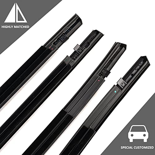 GEATaaT 4Pcs Weatherstrip Window Moulding Trim Seal Belt Compatible with 2016-2021 Honda Civic 4 Door Sedan