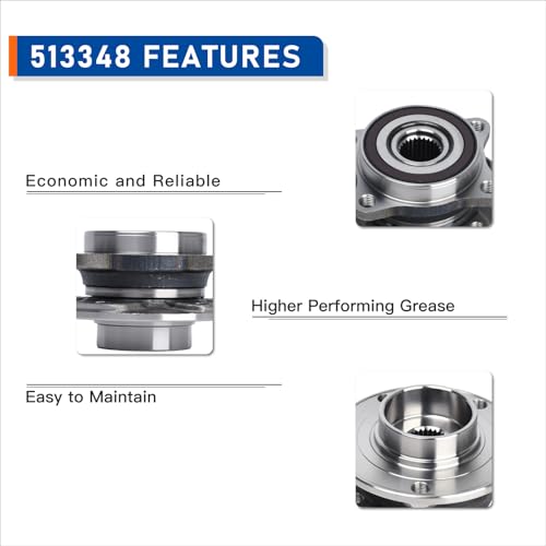 PAROD 513348 Wheel Hub and Bearing Assembly Compatible with 2015-2016 Chrysler 200, 2013-2016 Dodge Dart