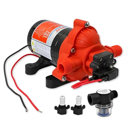 SEAFLO 33 series RV Water Pump - 12V, 3.0 GPM 45 PSI Diaphragm Pump, Self Priming On Demand Fresh Water Pump for RV Camper Boat Marine, Self Priming Pressure Pump, NSF UL 4-Year Warranty