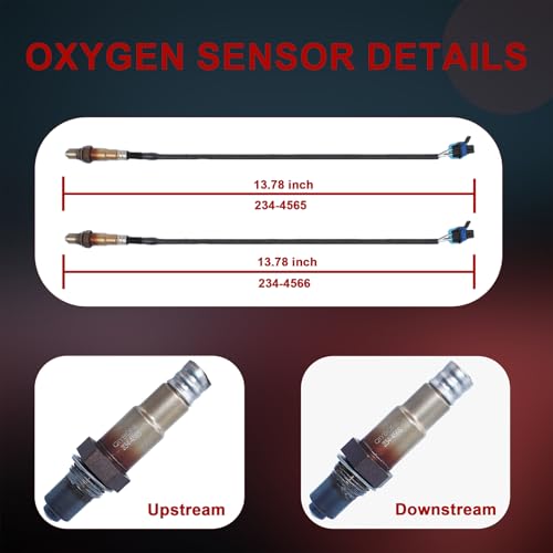 4PCS Oxygen O2 Sensor Upstream Downstream 234-4566 234-4565 for Chevy/Chevrolet Impala Traverse Colorado GMC Acadia Canyon Cadillac XTS Buick Enclave 3.6L 2012 2013 2014 2015 2016 2017 2018 2019 2020