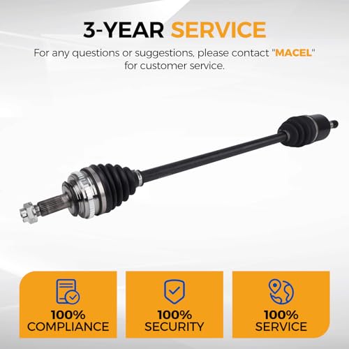 PAROD 664060 CV Axle Assembly Fit for 1997-2005 Acura EL, 1988-2005 Honda Civic, 1993-1997 Civic del Sol, 1988-1991 CRX - Front Left Driver Side