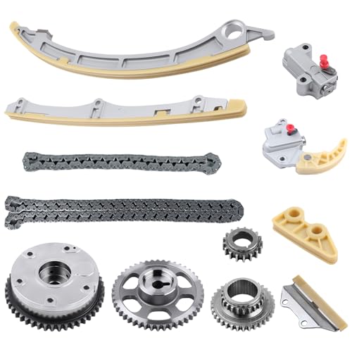 Autoexact 14510R40A01 Engine Timing Chain Kit w/Camshaft Adjuster & VVT Gear, Timing Chain Set Replacement Part Fit for 2008-2015 2.4L Honda Accord Civic Crosstour CR-V Acura TSX ILX