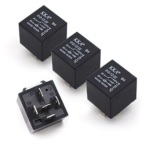 Sodcay 4 PCS 40A Automotive Relays, 5 Pin Relay, 12V Waterproof Car Auto Relay Switch, Replacement for Boat Outboard Motor (Black) (SOJDQ374BL-4PC)