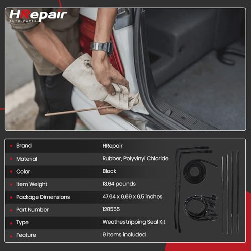 HRepair Weatherstripping Seal Kit,Window Molding Trunk Seal Weatherstripping Kit,fits for Chevy Monte Carlo 1983-1988丨Replaces#128555(9-PCS)