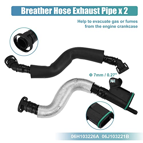 X AUTOHAUX PCV Valve Engine Crankcase Vent Oil Separator Breather Hose Exhaust Pipe Kit 06H103495AH for VW Beetle CC Jetta GTI Passat Tiguan for Audi A3 A4 A5 Q5 TT 2.0L L4 ONLY