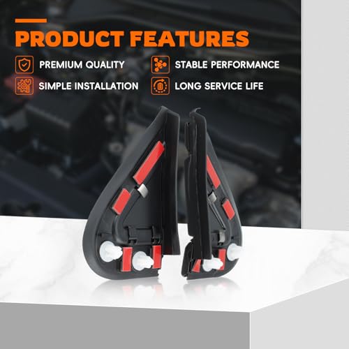 GoaMotors Left Driver & Right Passenger Side Door Mirror Flag Cover Molding Fit for Dodge Dart 2013-2016, Replaces #68083130AD, 68083131AD, 68083131AB, 68083131AC