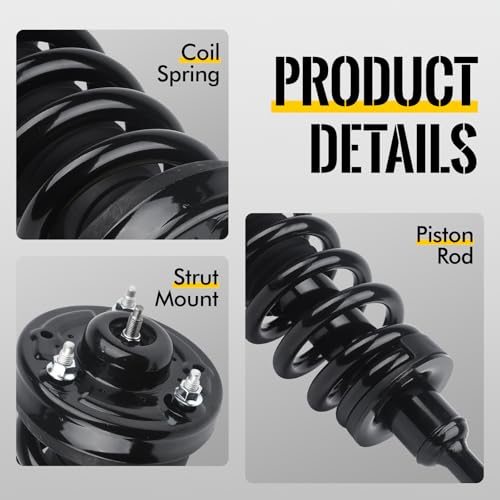 KUSATEC Front Pair Complete Struts Shock Absorber fit for 2004-2008 Ford F-150, 2006-2008 Lincoln Mark LT, 171361x2 Struts with Coil Spring Assemblies