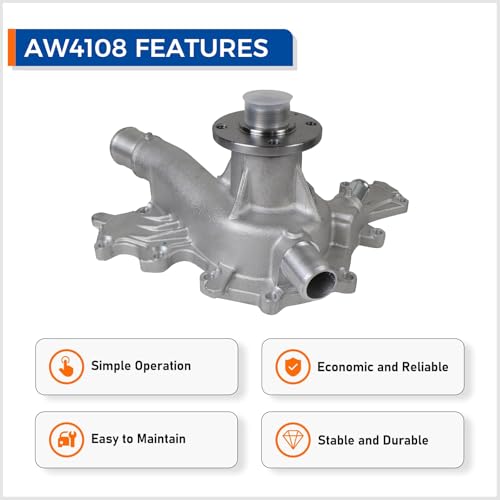 PAROD AW4108 4.0L V6 Water Pump Kit Compatible with 1997-2010 Ford Explorer, 2001-2003 Explorer Sport, 2001-2010 Explorer Sport Trac, 2005-2010 Mustang, 2001-2011 Ranger, 1998-2010 Mercury Mountaineer