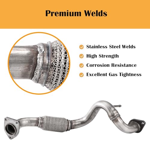 Razstdala Exhaust Front Flex Pipe Exhaust Muffler Pipe compatible with 2008-2013 Nissan Rogue; 2014-2015 Nissan Rogue Select 53826