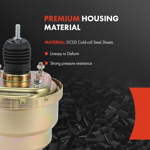 A-Premium Universal Vacuum Power Brake Booster Compatible with most Street Rods, Hot Rods, Muscle Car, Trucks and Vans, 7 Inch Dual Diaphragm, Without Master Cylinder, Replace# PB7537