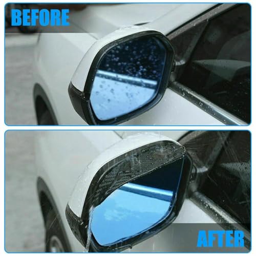 2pcs Carbon Fiber Style Car Rear View Side Mirror Rain Eyebrow Exterior Trim Rear View Mirror Visor Guard Car Side Mirror Rain Eyebrow Guard Cover Case Trim Universal For All Car