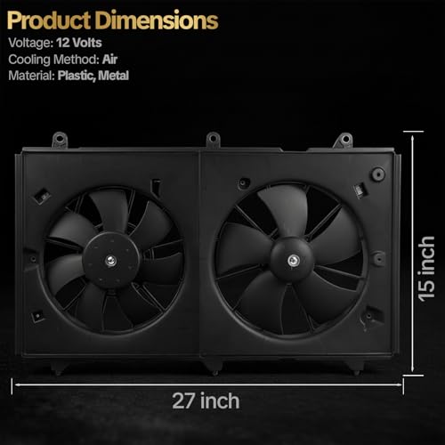 AUTISTOP 620-225 AC Condenser Cooling Radiator Fan Assembly Fits for 2003 2004 2005 2006 2007 Accord L4 2.4L Gas 620225 630840
