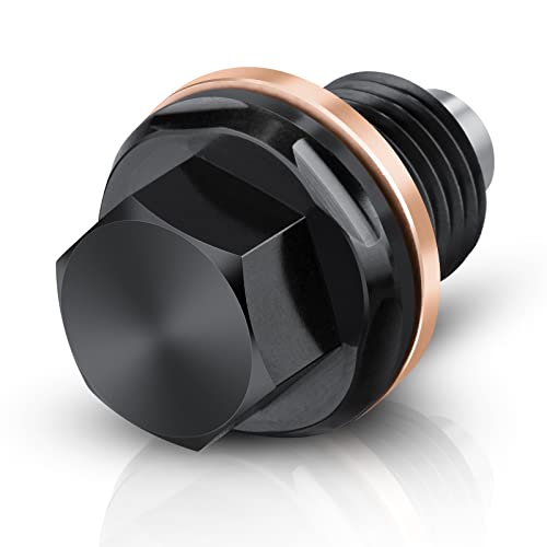 DEEFILL M14 x 1.5 Magnetic Oil Drain Plug T6 Aviation Aluminum with Crush Washer Gasket Compatible with Ford GM Hyundai KIA and More Select Models