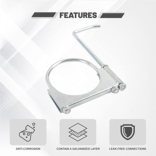 GESEXI Exhaust Clamp With Hanger fit 4" Exhaust Pipe, Universal Clamp On Exhaust Hanger-2PCS