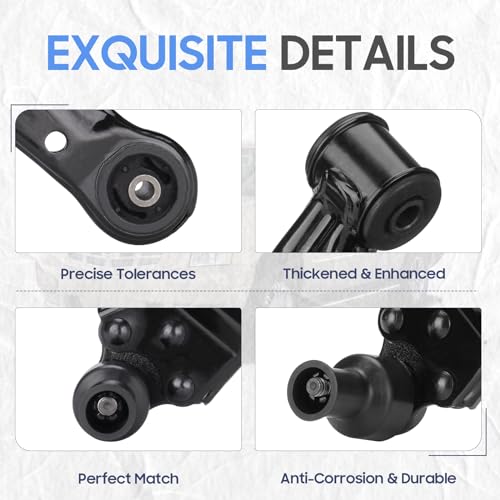 Front Lower Control Arms w/Ball Joint Outer Tie Rods Sway Bars Suspension kit for 2000-2016 Chevy Impala, Buick Lacrosse/Allure, Pontiac Grand Prix, Buick Regal/Century, 1998-2002 Oldsmobile Intrigue