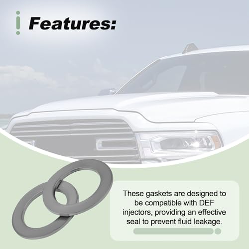 2 Pcs Diesel Exhaust Fluid DEF Fuel Injector Gasket Compatible with 2013-2022 Ram 2500 3500 2013-2018 4500 5500 Replace 04627714AA 4627714AA