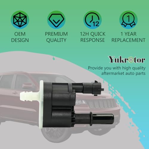 Yukrotor Vapor Canister Purge Valve 4627694AA Compatible with 2013-2024 Chrysler 300 Dodge Challenger Charger Durango Jeep Grand Cherokee Wrangler Ram 1500/2500/3500 Replaces OE# 911-410