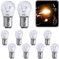 10 PCS 1157 Bulb, P21 5W S25 BAY15D Brake Light Bulb, Double Tail High and Low Foot Turn Signal Bulbs, Universal Halogen Tail Light Parking Lights,Compatible with 7528 2357 2057 1016 1034 1076 (White)