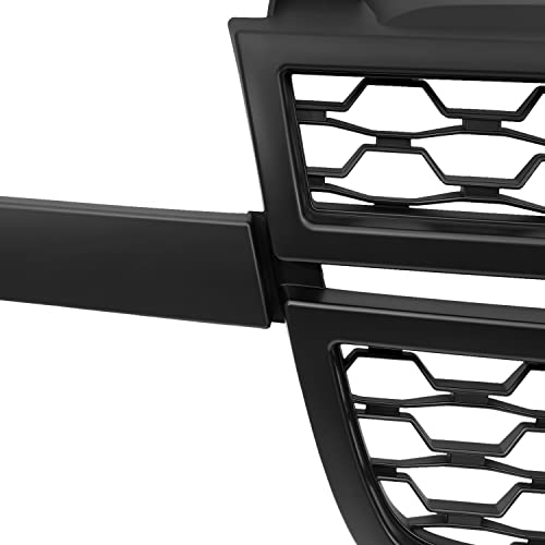 Spec-D Tuning Matte Black Honeycomb Front Bumper Grille Compatible with 2005-2007 Chevy Silverado 2500HD 3500HD Pickup Truck
