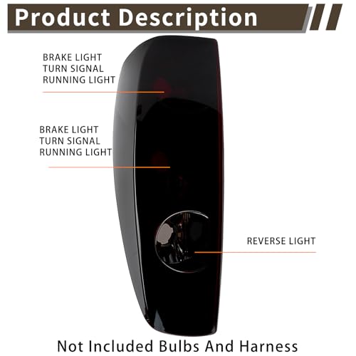 MiKaFex Tail Lights Compatible with Chevrolet Chevy Colorado GMC Canyon 2004-2012 Rear Brake Lamps Smoke Red Lens without Halogen Bulb Replace# GM2800164 19417444 20825943