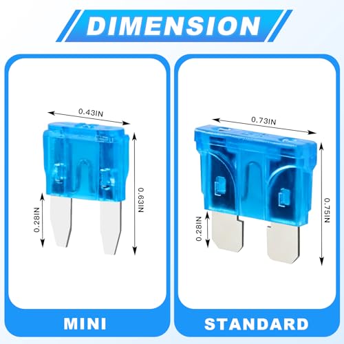 Zoatcba 84PCS Car Fuses Assortment Kit, Standard & Mini Fuse 5A-40A