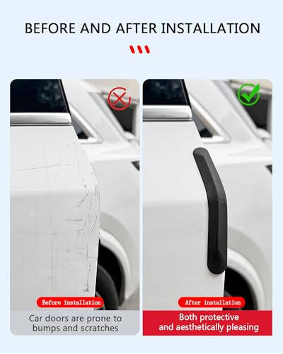muekzu Silicone Car Door Edge Guard Trim Molding Crash Scratch Protector Scratch Guard for Car,Sedans,Truck,SUV 4PCS (Black)