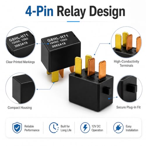 Relay G8HL-H71 (Set of 2), 39794-SDA-A03 39794-SDA-A05 12VDC Automotive Relay - Compatible for 2003-2014 Accord 2006-2014 Civic 2007-2014 Acura MDX CR-V
