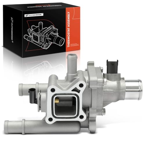 A-Premium Upgraded Aluminum Coolant Thermostat and Housing Assembly with Sensor & O-Ring Compatible with Chevy Cruze 2011-2016 1.8L, Sonic 2012-2017 1.6L, Sonic 2012-2018 1.8L, Trax 2013-2020 1.8L